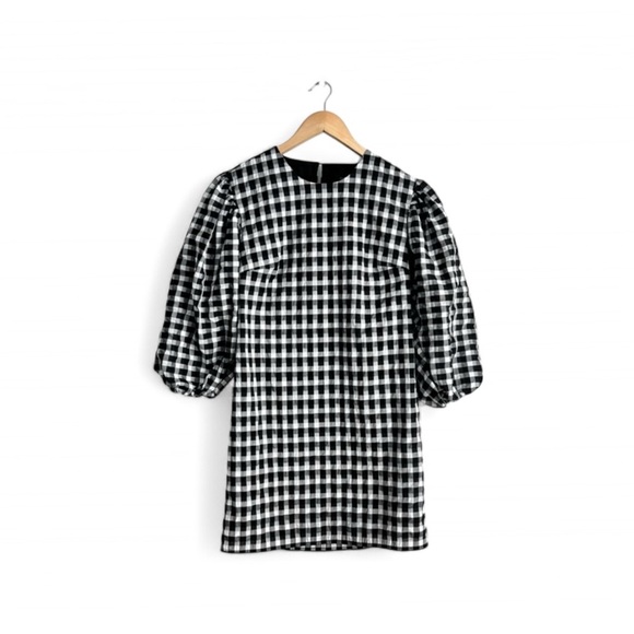 J. Crew Puff-Sleeve Mini Dress in Textured Plaid - Picture 4 of 10